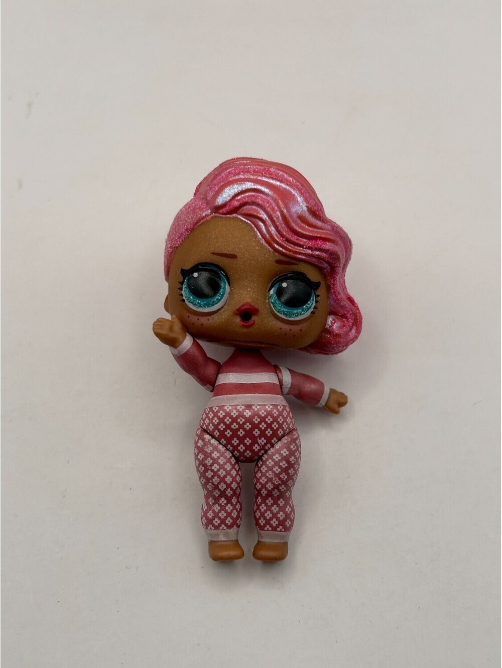 MGA LOL Surprise Doll Pink Glitter Hair Checkered Jumpsuit Loose Figure Toy